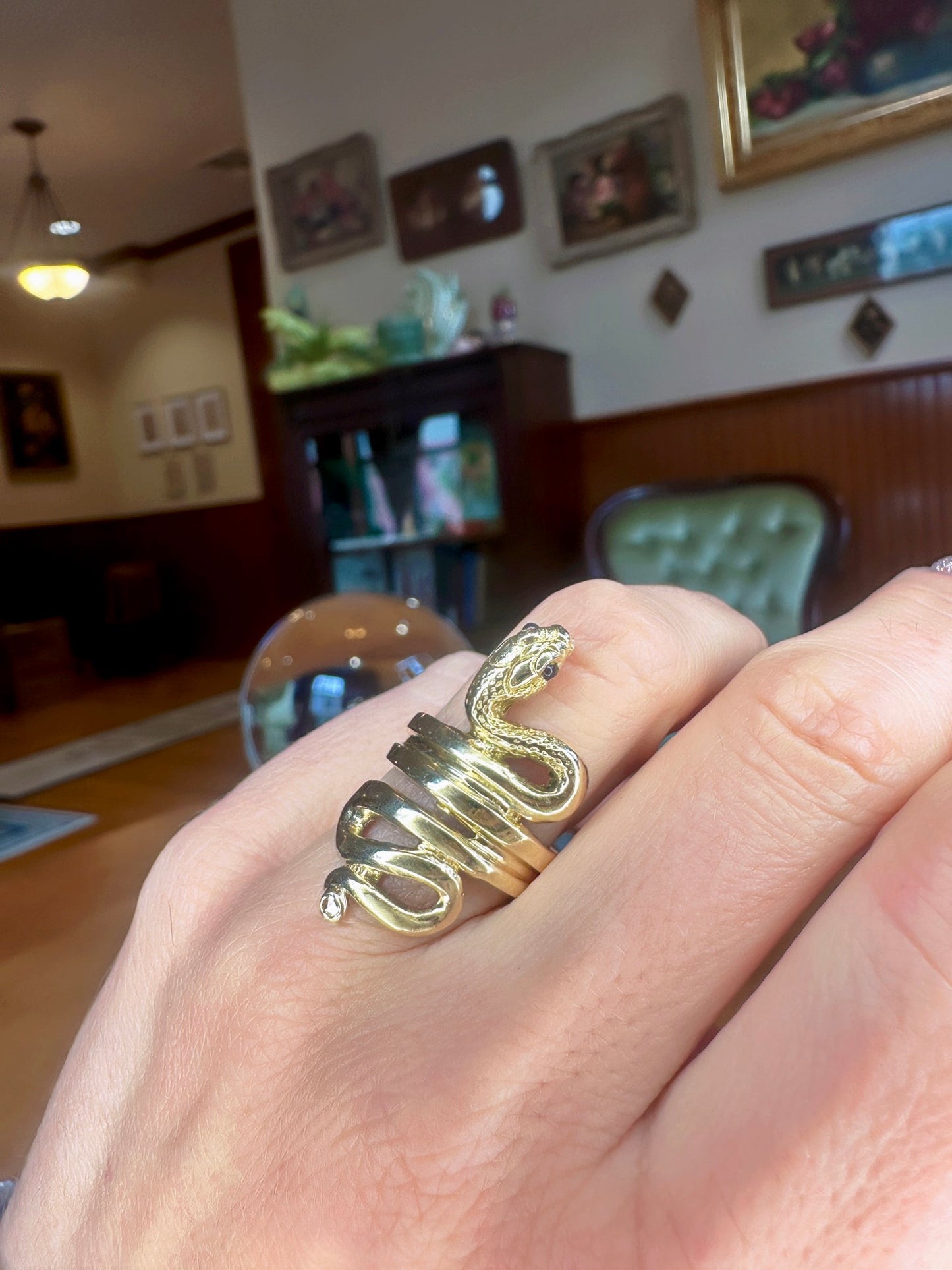 Vintage Coiled Snake Ring