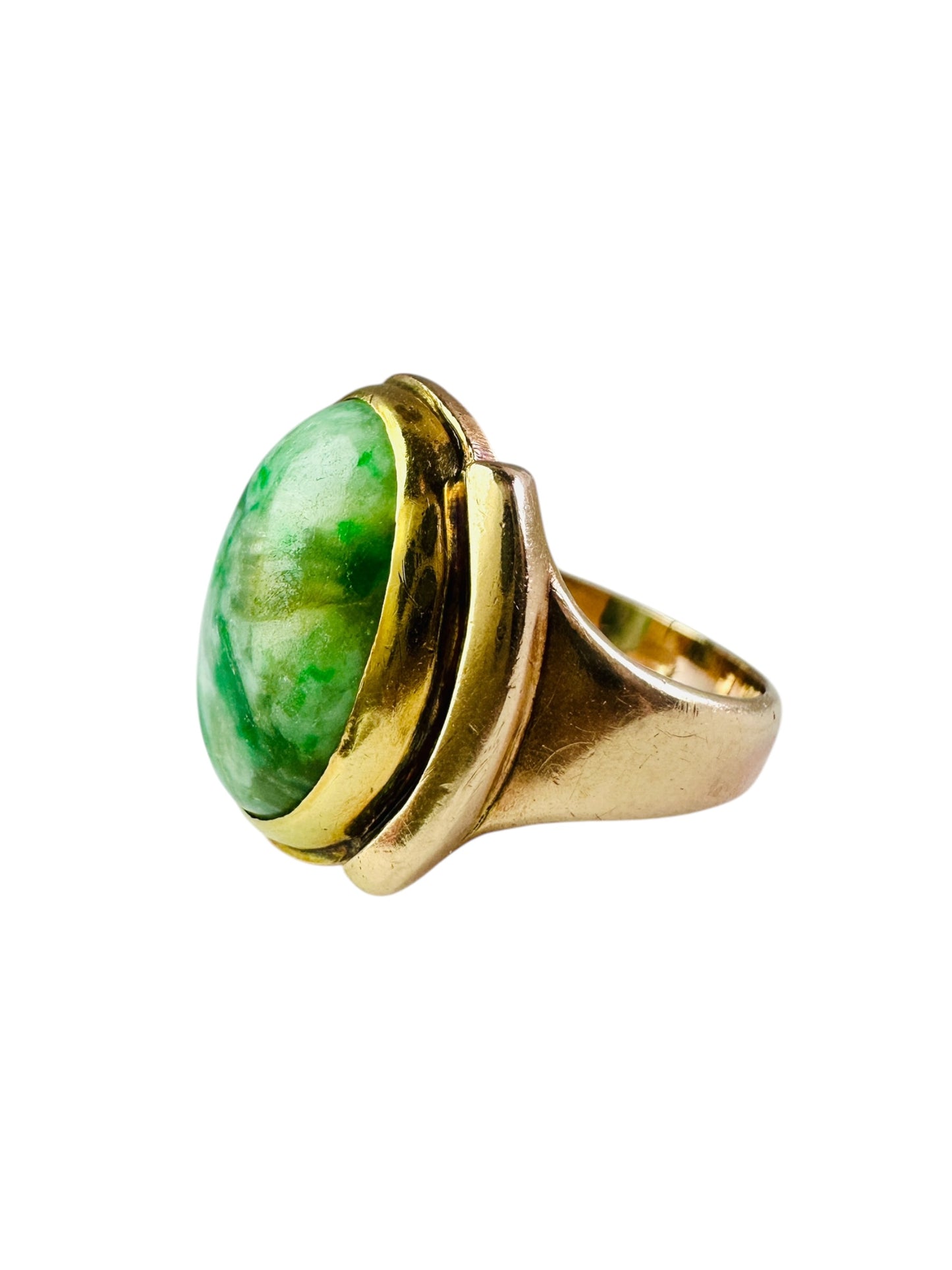 Vintage Mid Century Jade Signet Ring