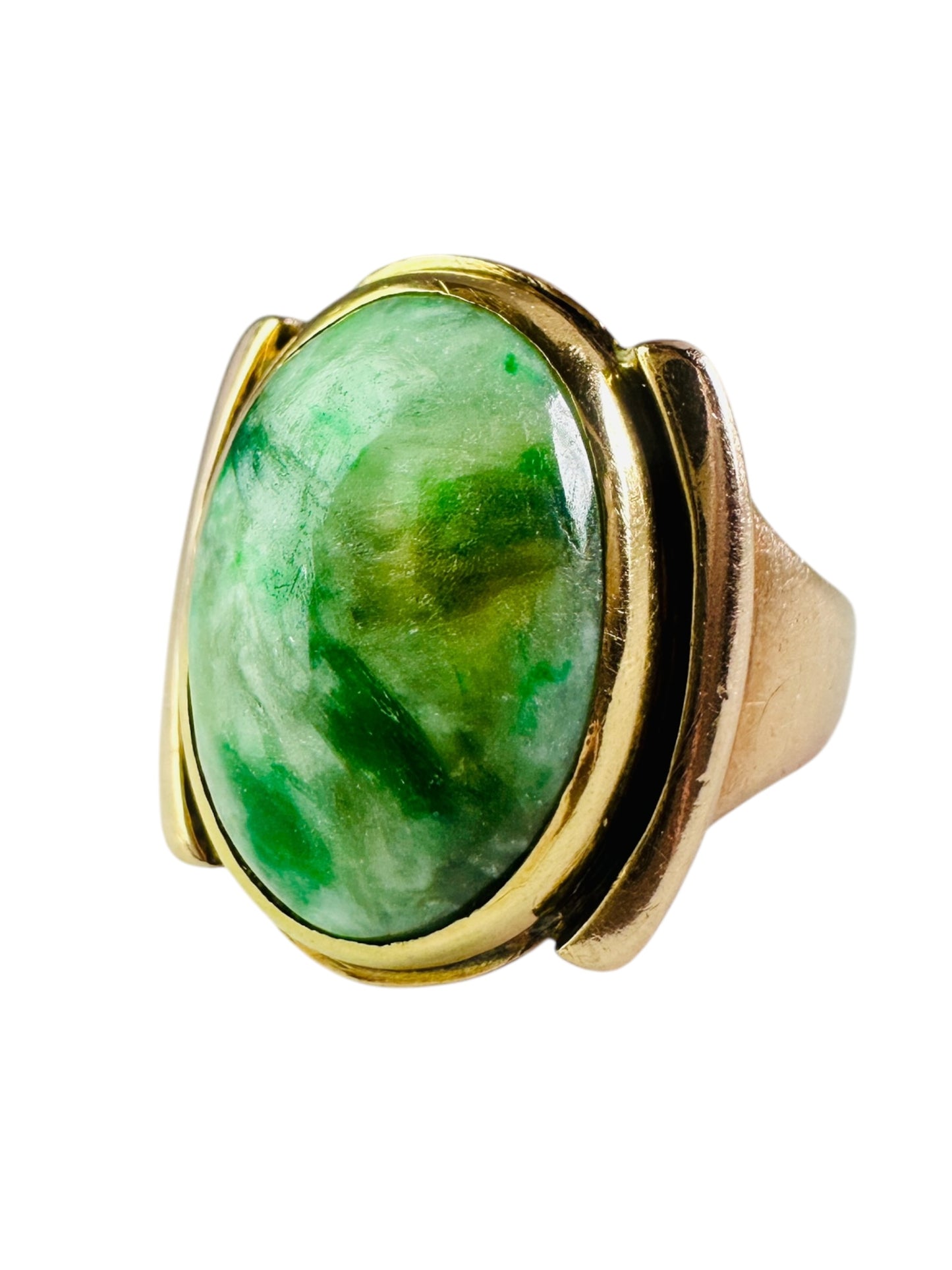 Vintage Mid Century Jade Signet Ring