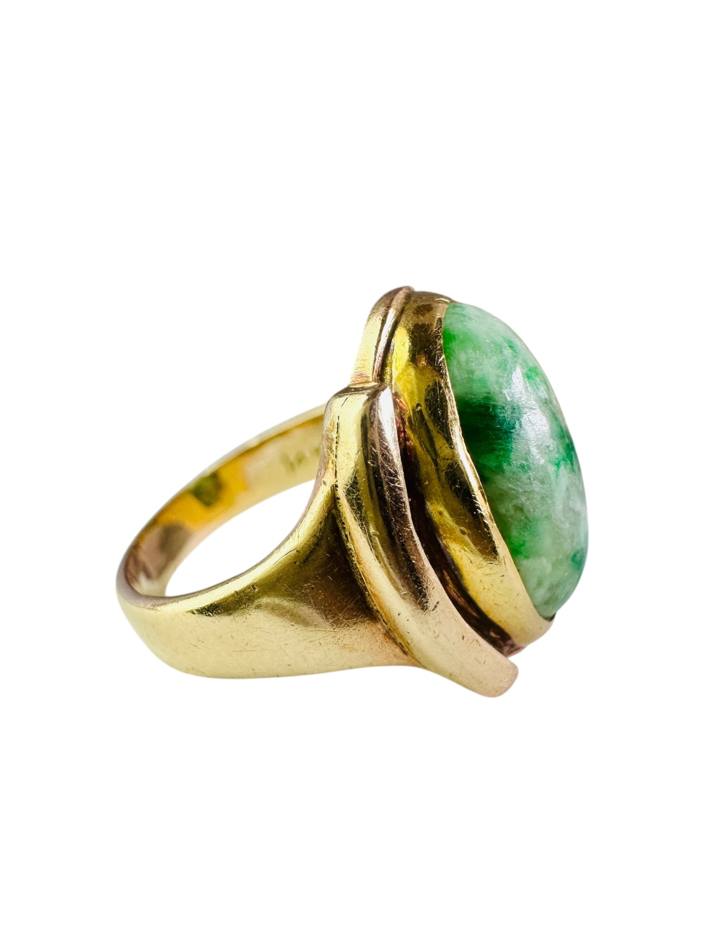 Vintage Mid Century Jade Signet Ring