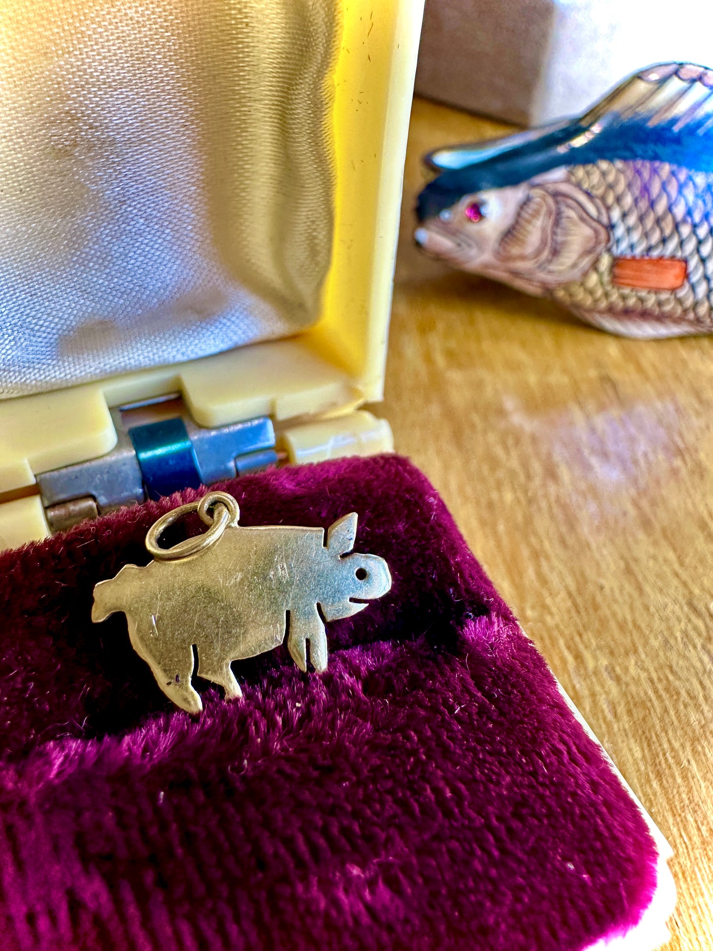 Vintage Golden Piggy Charm