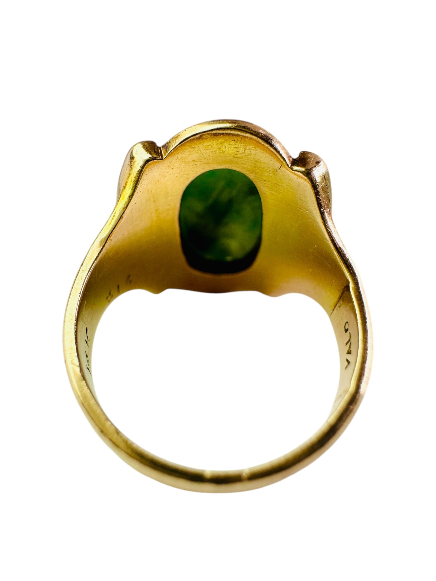 Vintage Mid Century Jade Signet Ring