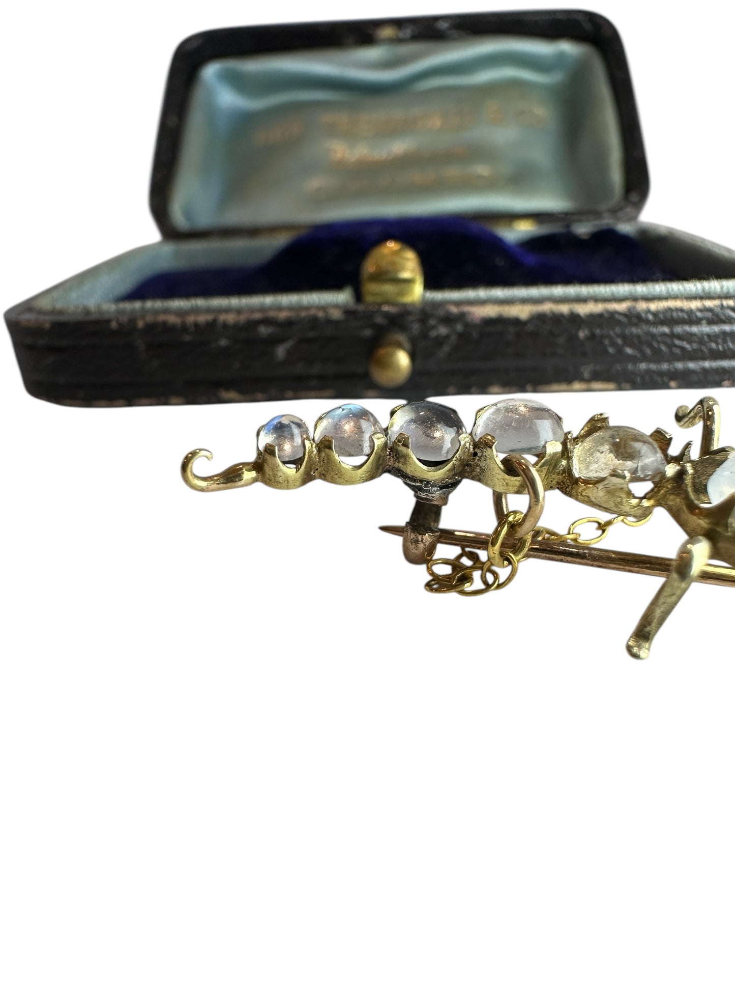 Antique Moonstone Scorpion Brooch