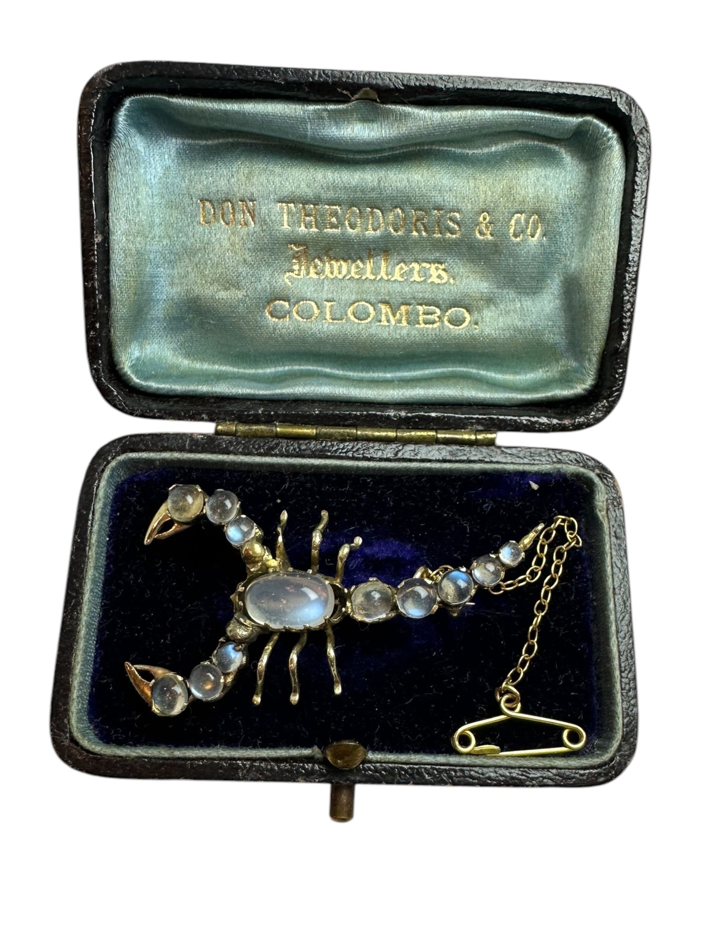 Antique Moonstone Scorpion Brooch