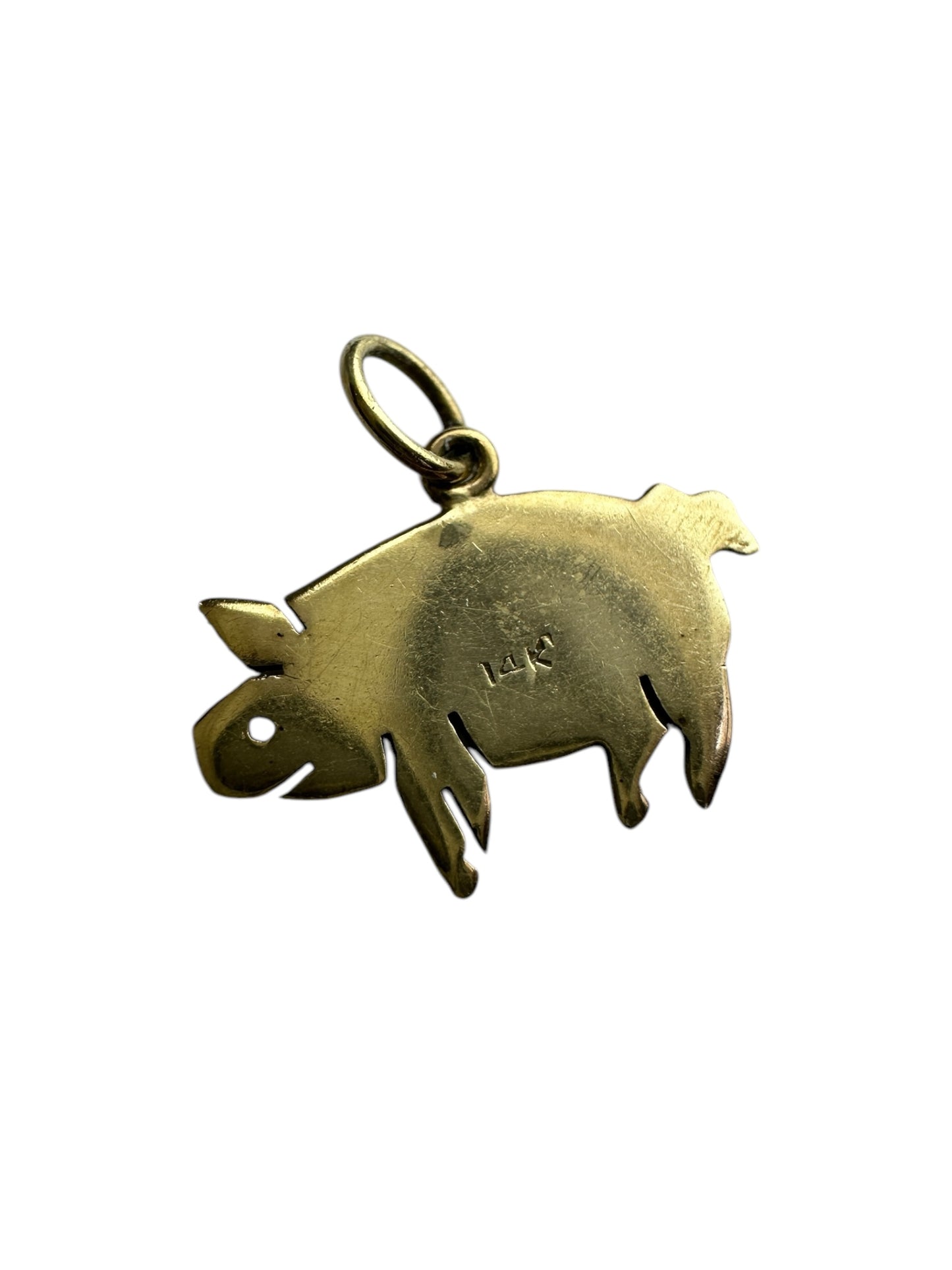 Vintage Golden Piggy Charm