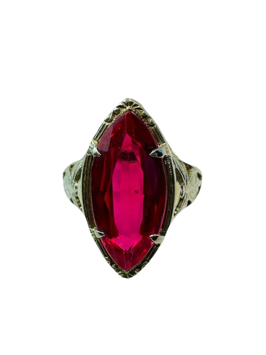 Vintage Synthetic Ruby Ring