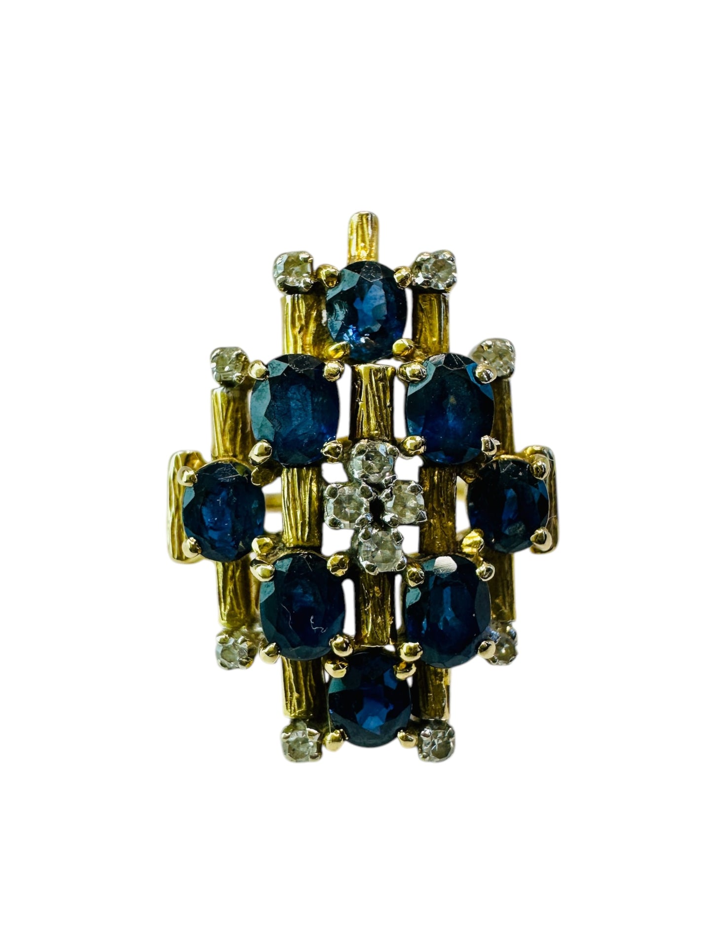 Brutalist Vintage Sapphire Ring