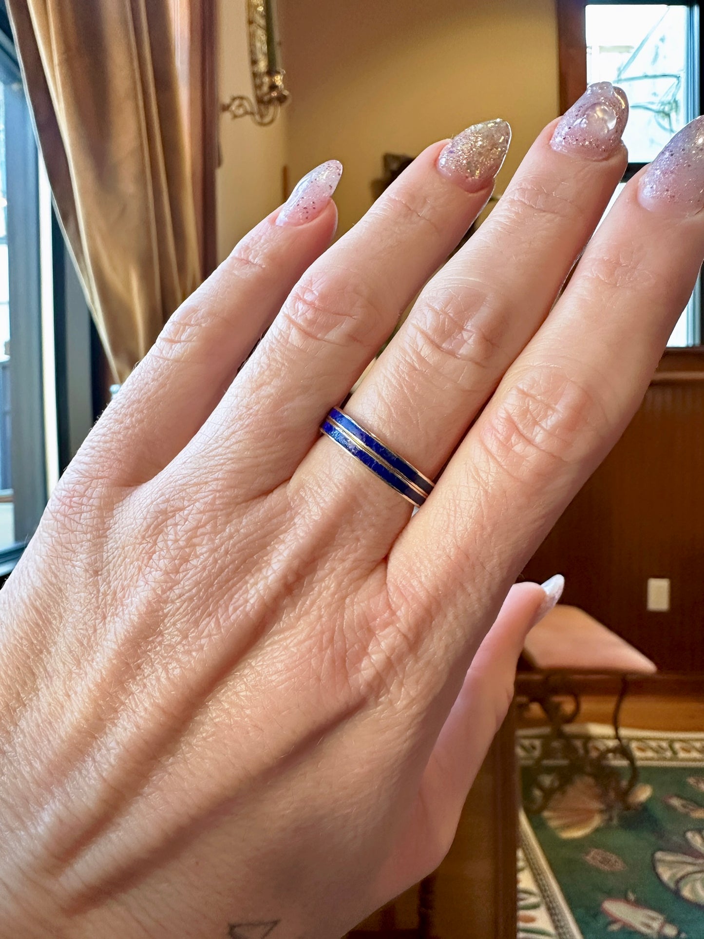 Matching Blue Enamel Bands