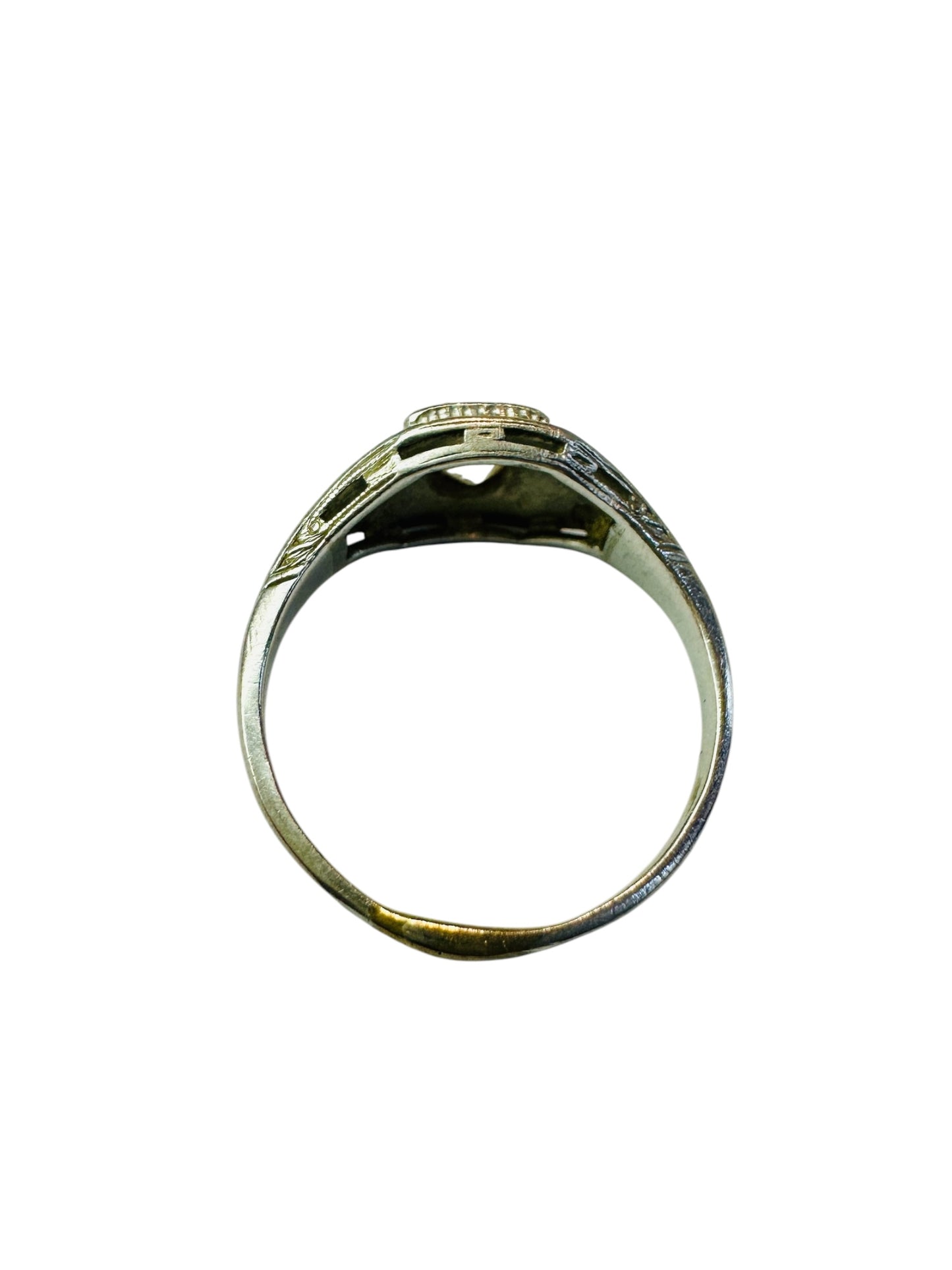 Antique Platinum Old Mine Cut Diamond Ring