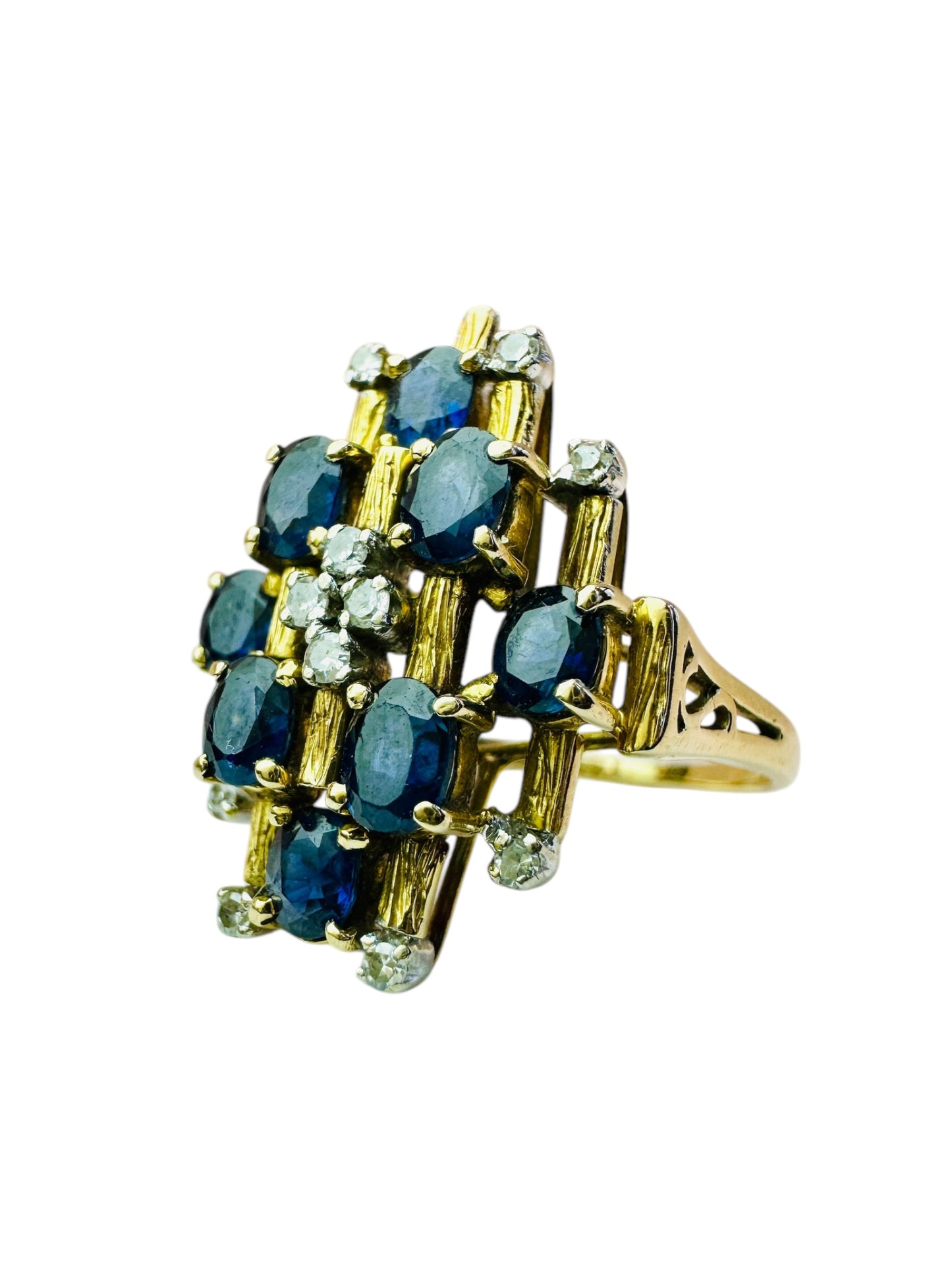 Brutalist Vintage Sapphire Ring