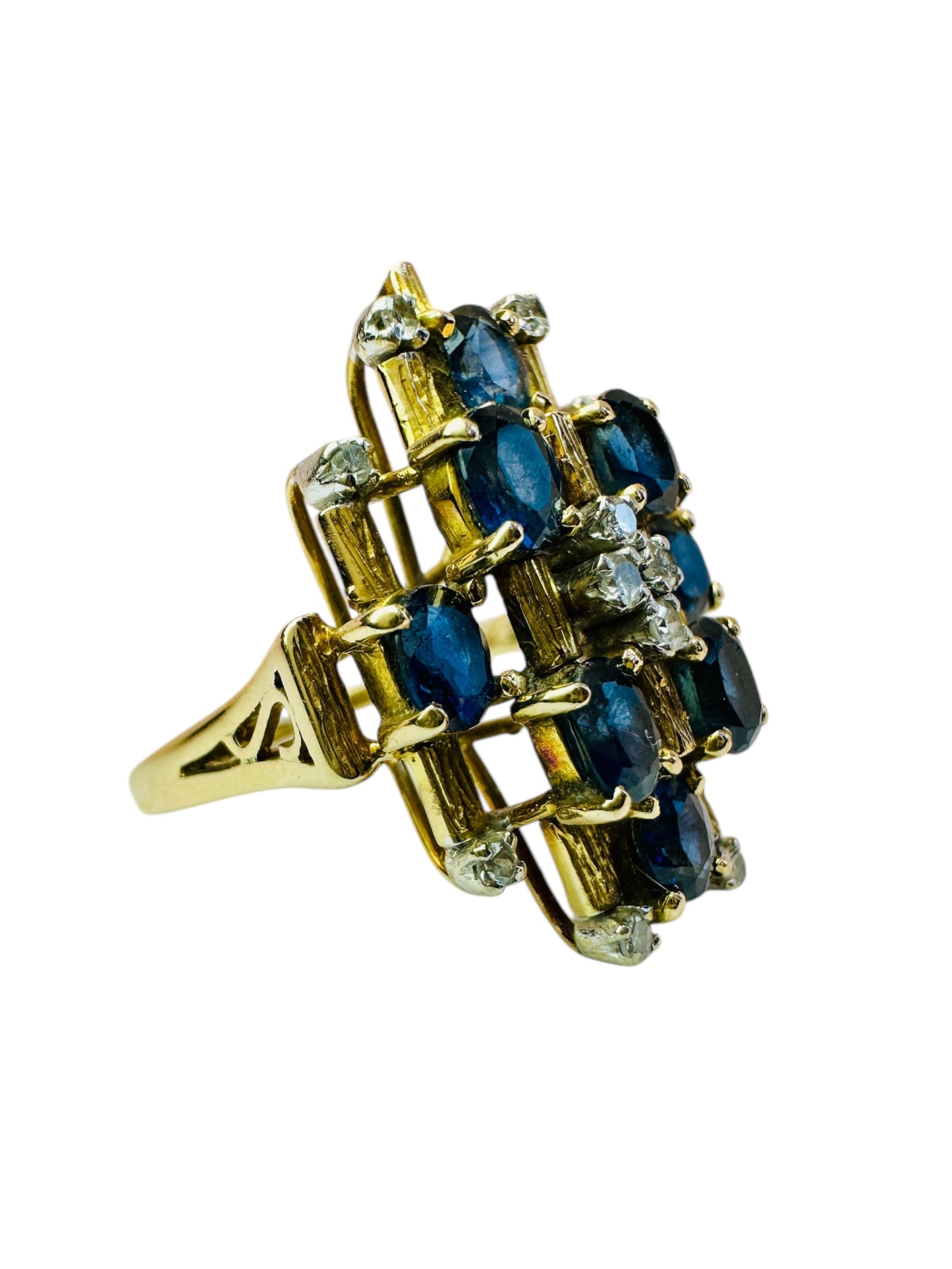 Brutalist Vintage Sapphire Ring