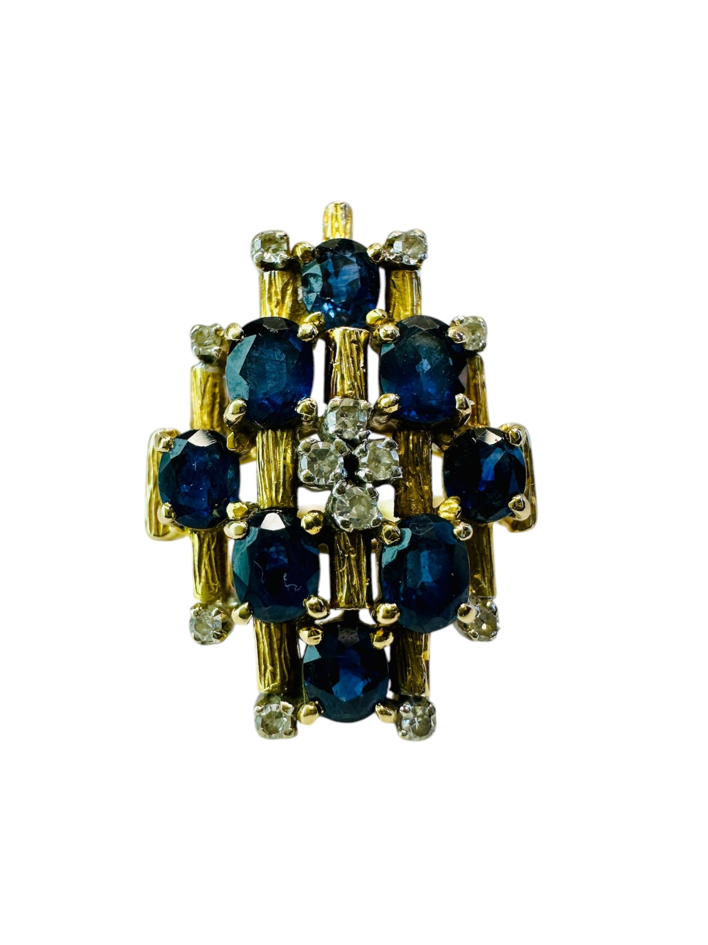 Brutalist Vintage Sapphire Ring