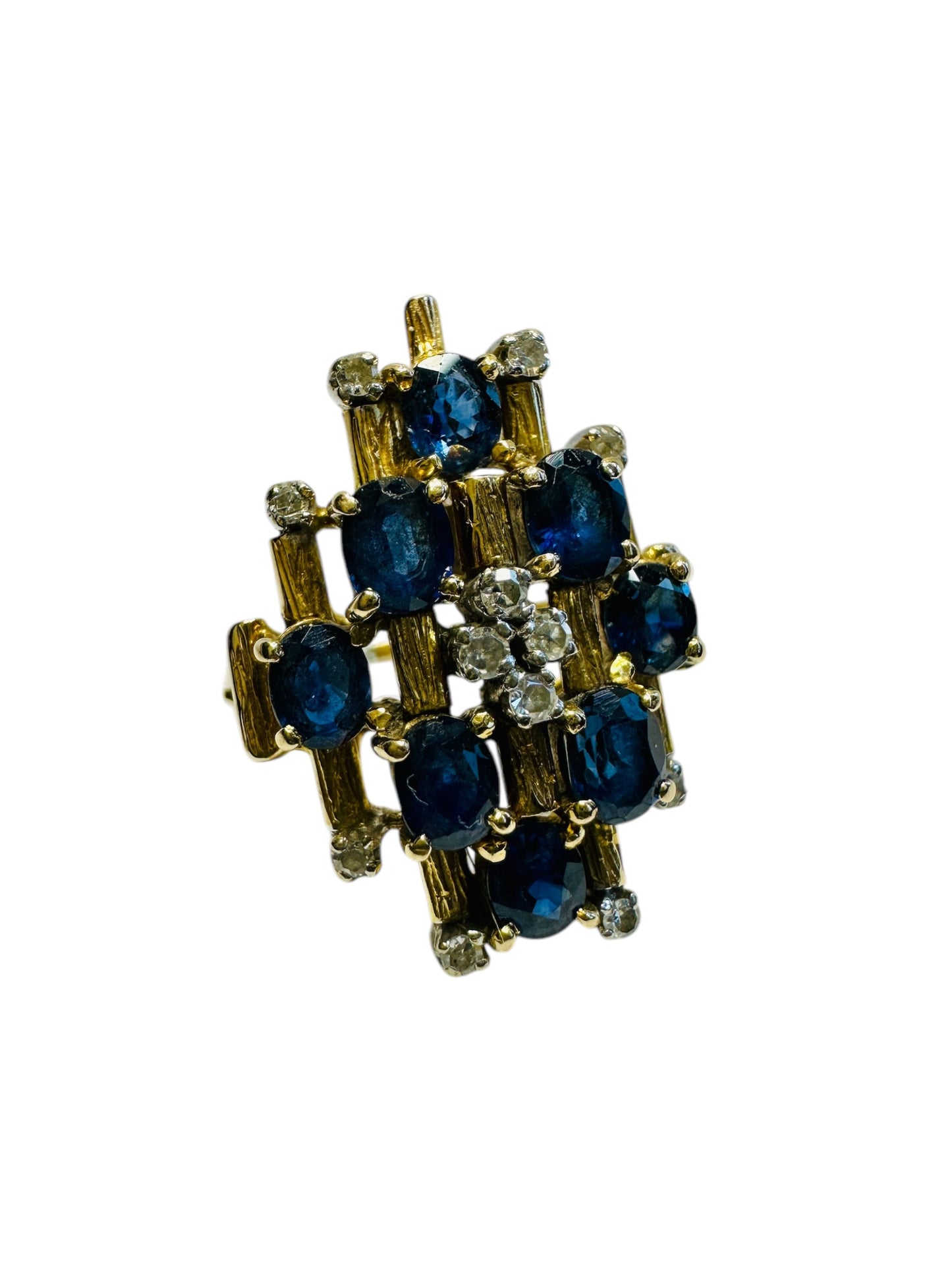 Brutalist Vintage Sapphire Ring