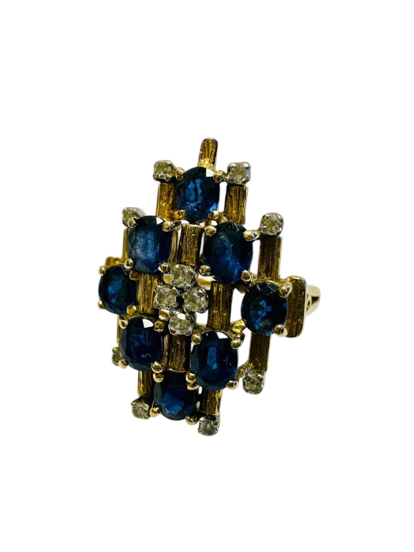 Brutalist Vintage Sapphire Ring