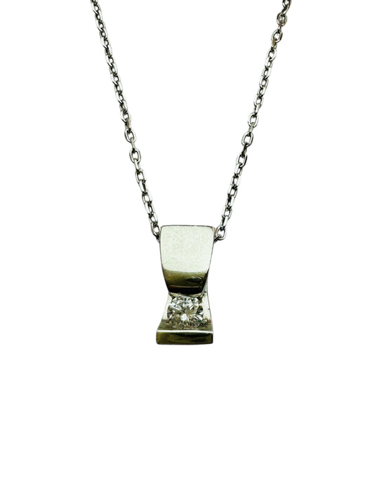 Contemporary Diamond Solitaire Necklace