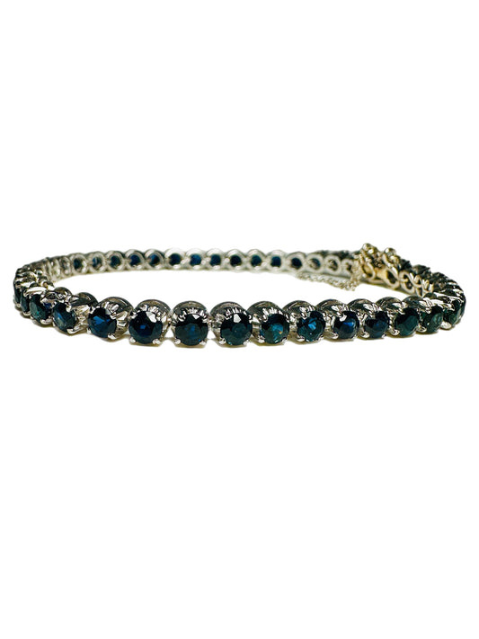 18k and Blue Sapphire Tennis Bracelet