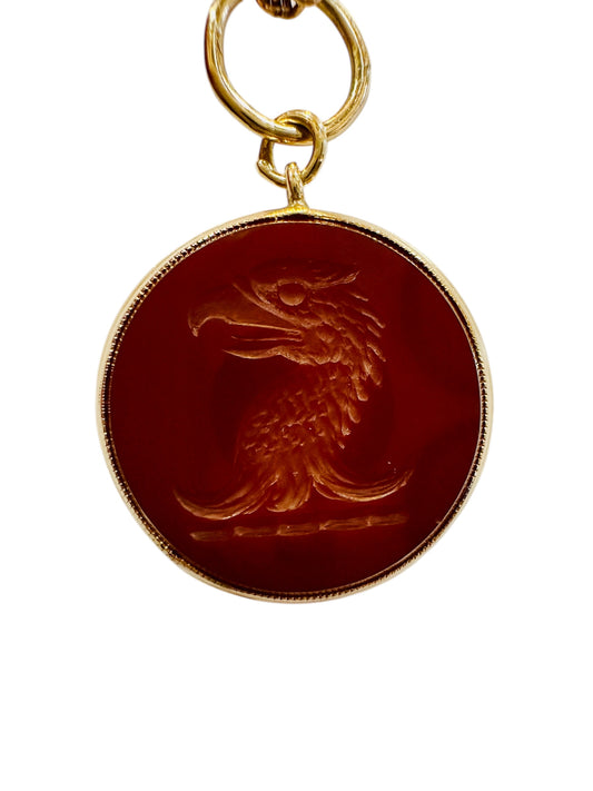 Carnelian Intaglio Pendant with Chain